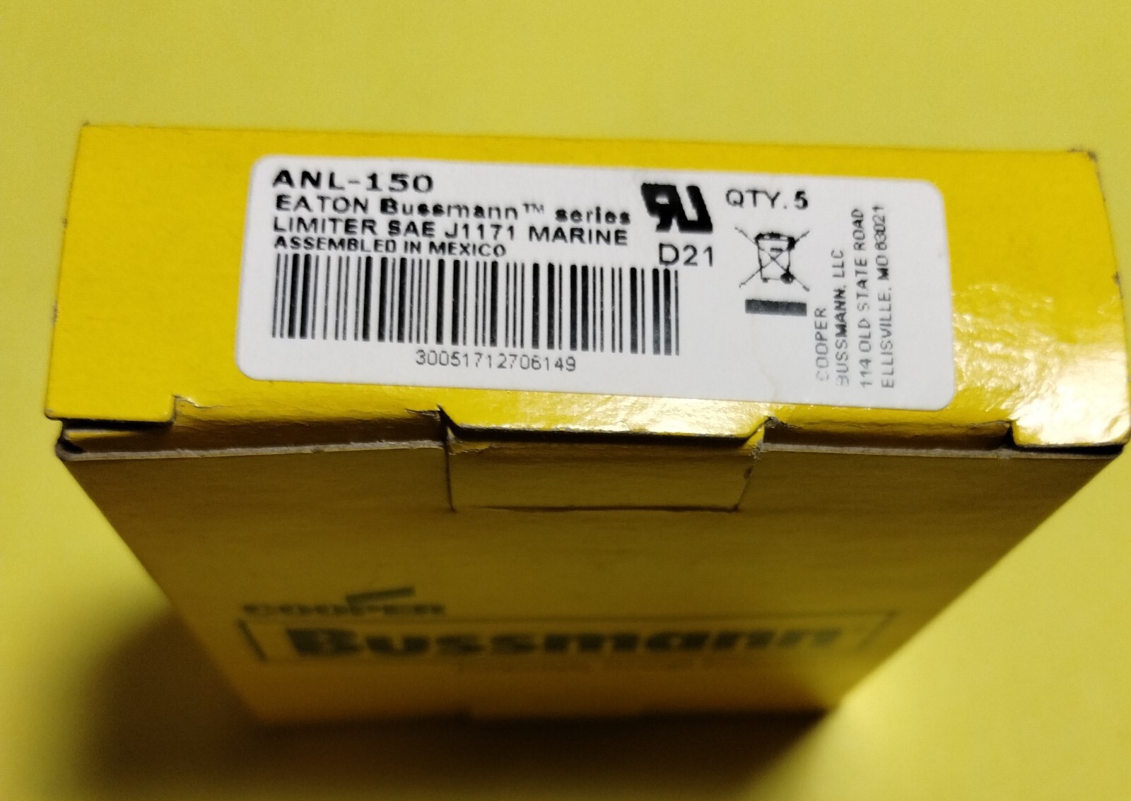 Bussmann Fuse ANL-150; J1171 Limiter; QTY 5 per box UL rated controller fuse