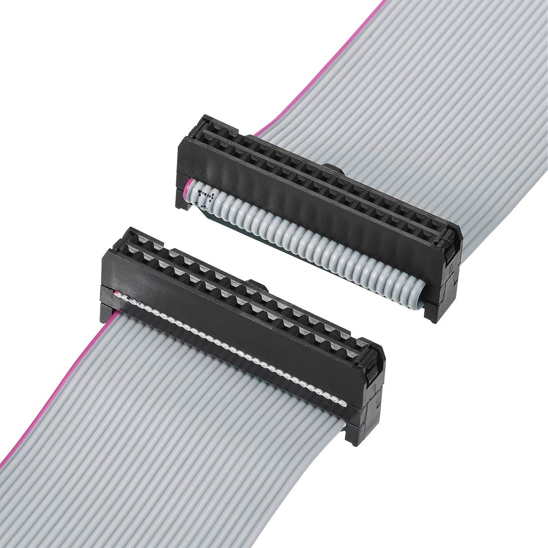 uxcell IDC Wire Flat Ribbon Cable FC/FC Connector A-Type 30 38mm wide, Gray