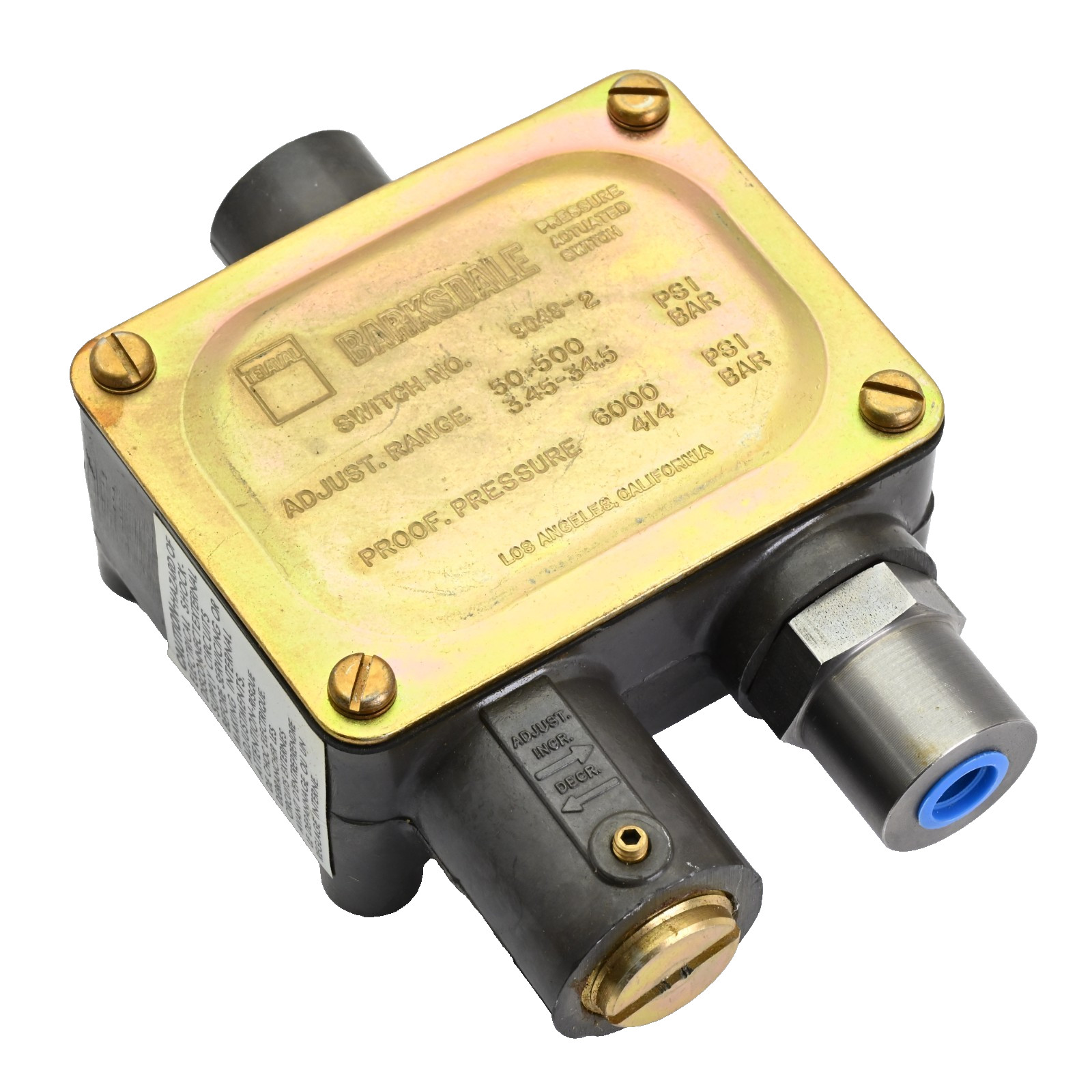 Barksdale 9048-2 Pressure Actuated Switch 50-500PSI / 3.45-34.5BAR