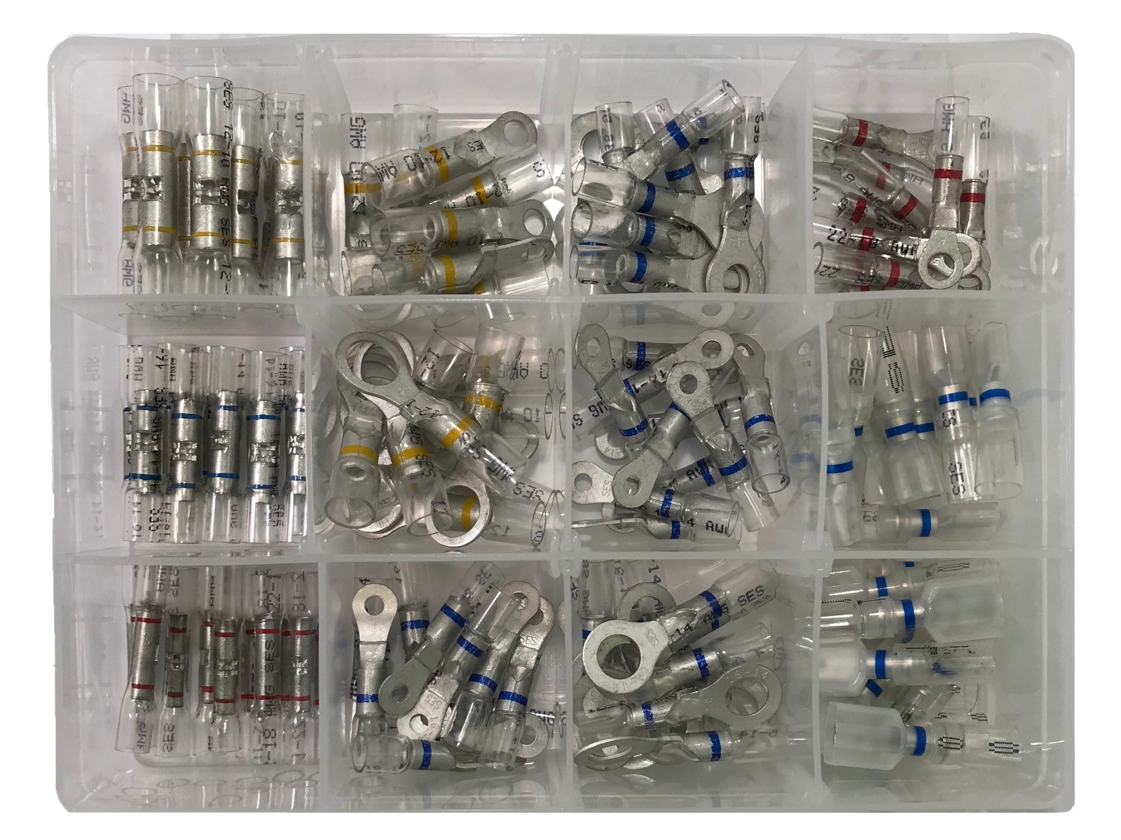 120 Pcs OptiSeal Clear Heat Shrink Seal Crimp Wire Terminal Connector Assortment
