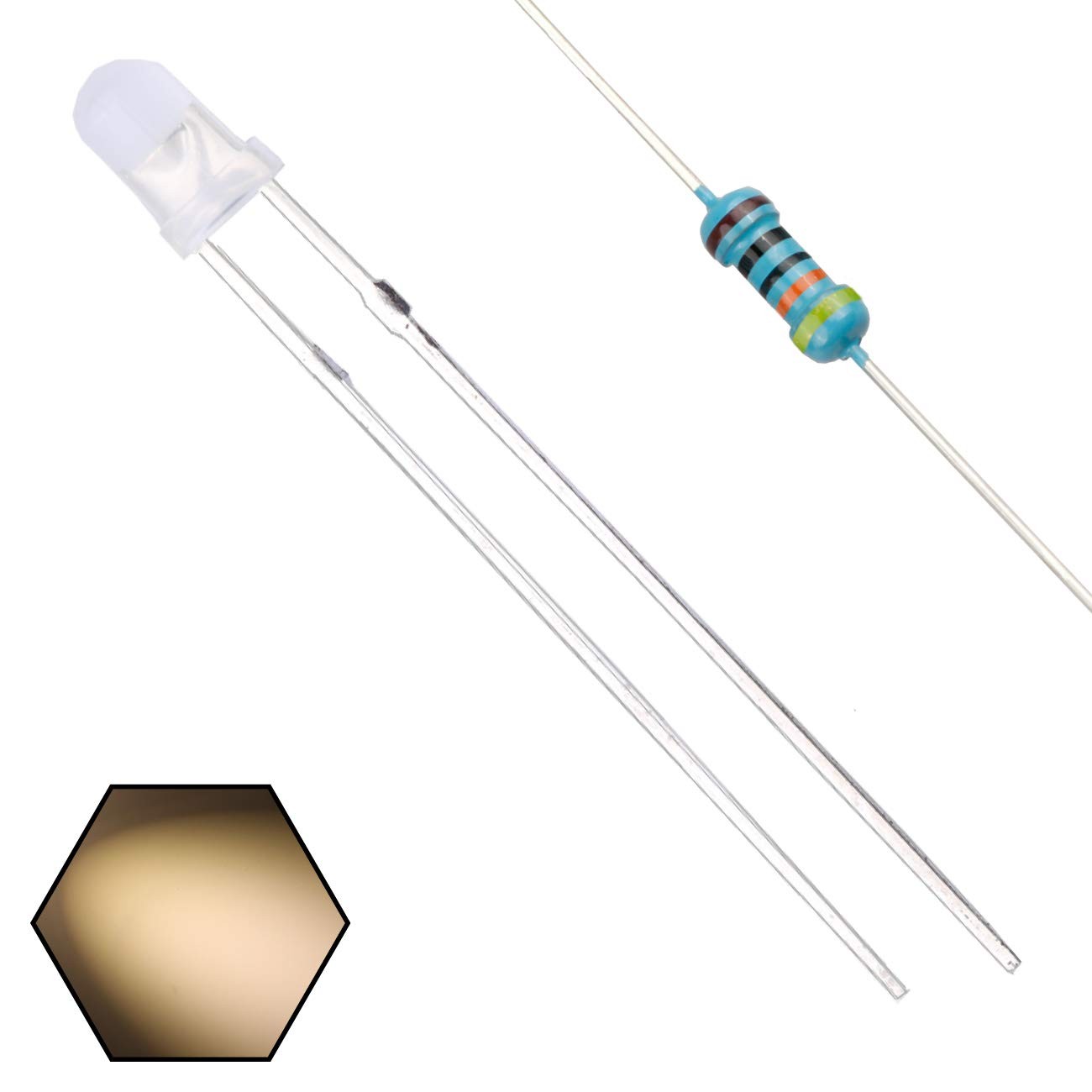 EDGELEC 100pcs 3mm Warm White LED Light Emitting Diodes (White Lens) Diffused…