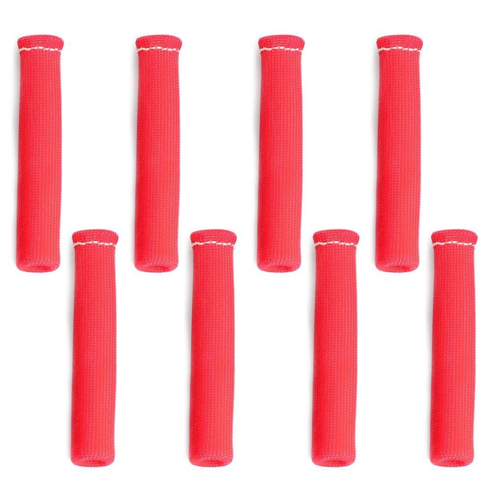 8* Red Spark Plug Wire Sheath Wire Boots Sleeve Heat Shield Cover For SBC BBC