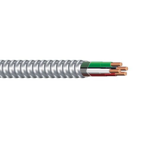 50′ 10/3 Solid Copper Metal Clad Cable Type MC Aluminum Armored 600V