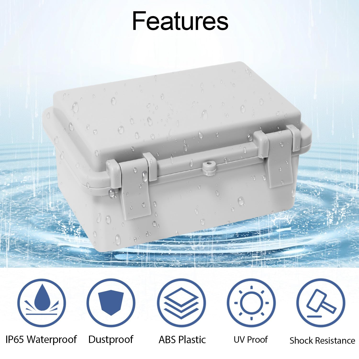 IP65 Waterproof Junction Box 5.9″ x 3.9″ x 2.8″ ABS Electrical Enclosure Grey