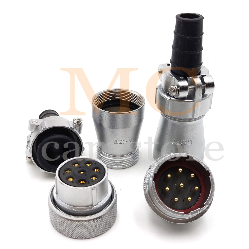 WF28 WEIPU InLine Cable Coupler Pair IP68 Waterproof Connector 500V/25A 8pin