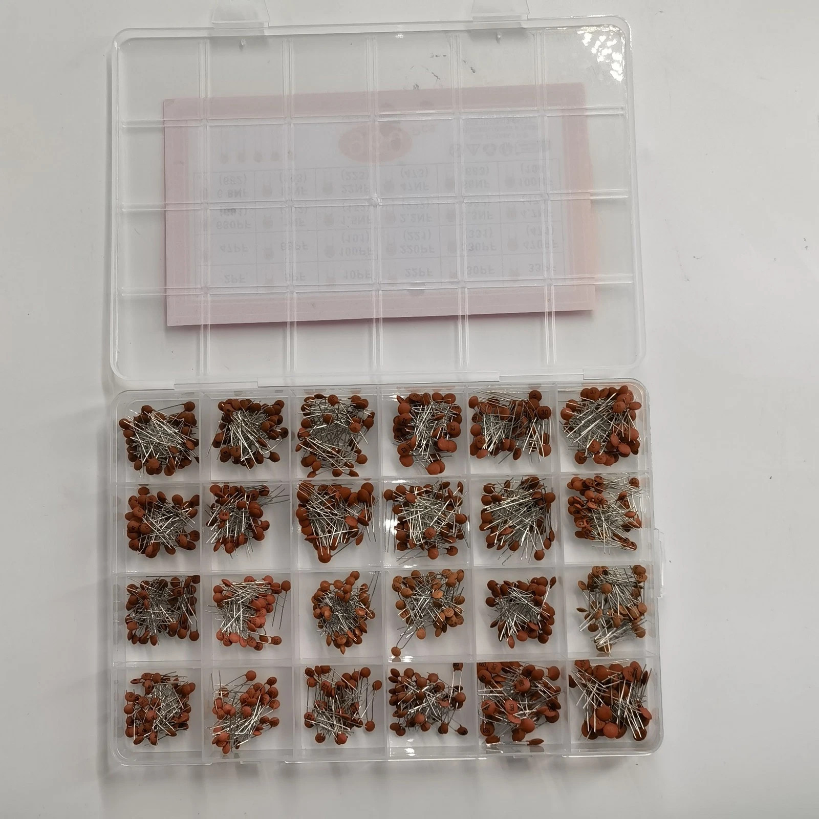 960 PCS 24 Value Ceramic Capacitor 2PF-100NF Assortment Kit for Electronics