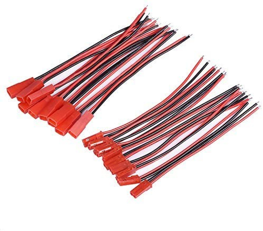 20 AWG JST Plug Connector 2 Pin Male Female Plug Connector Cable Wire for LED La