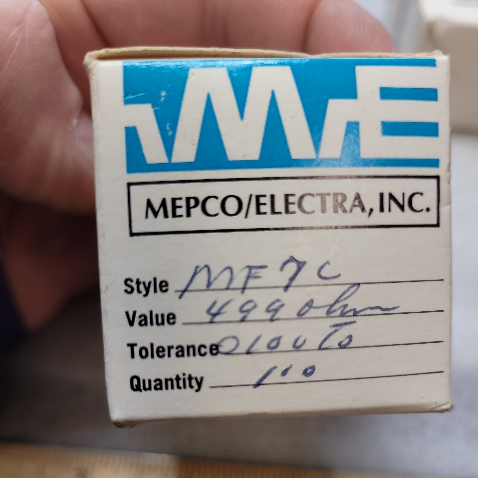 100PCS 499 OHM 1% MEPCO ELECTRA MF7C METAL FILM RESISTOR