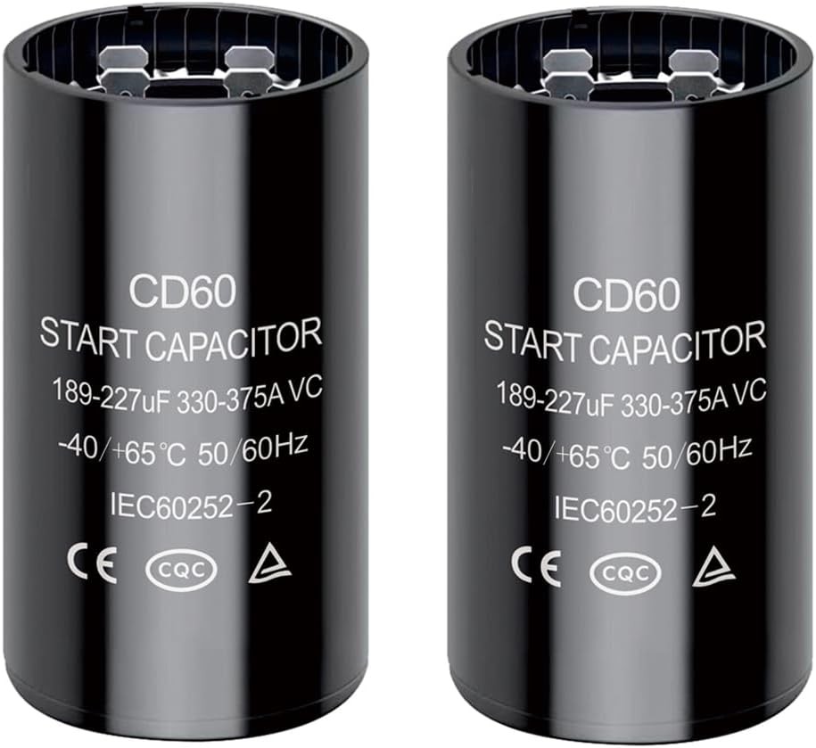 189 227 uf MFD CD60 Round Start Capacitor 330 375 VAC Motor Well Pump Start