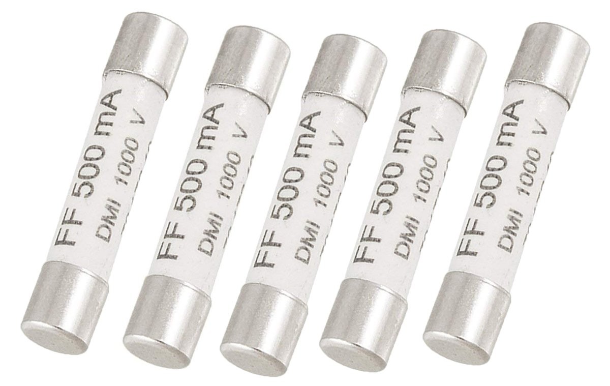 YXQ 1000V 500mA Ceramic Fuse 6.3 x 32mm White for Ceramic, 5 PCS