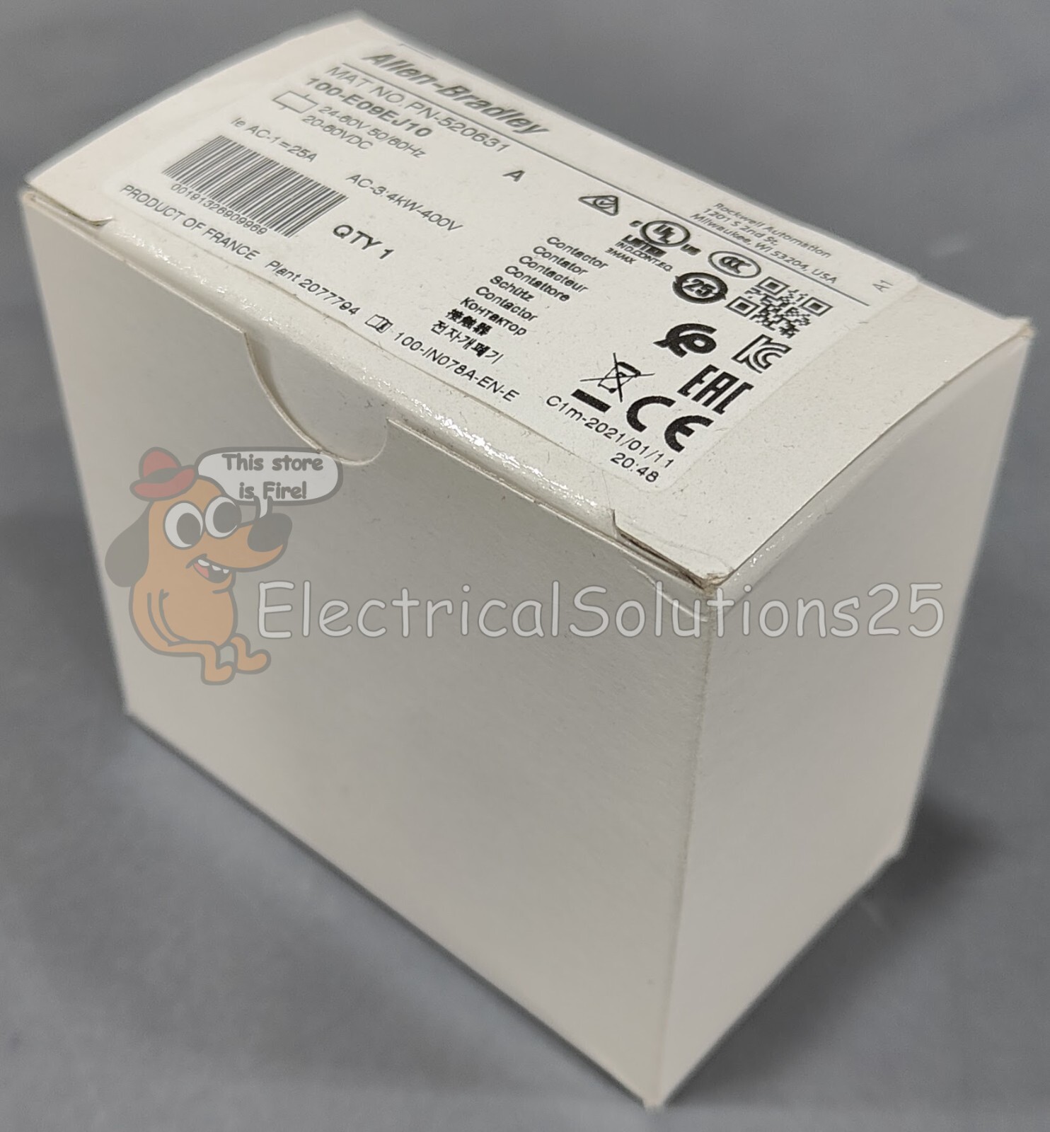 NEW ALLEN-BRADLEY 100-E09EJ10 9A 3 pole Electronic Contactor – FREE SHIPPING