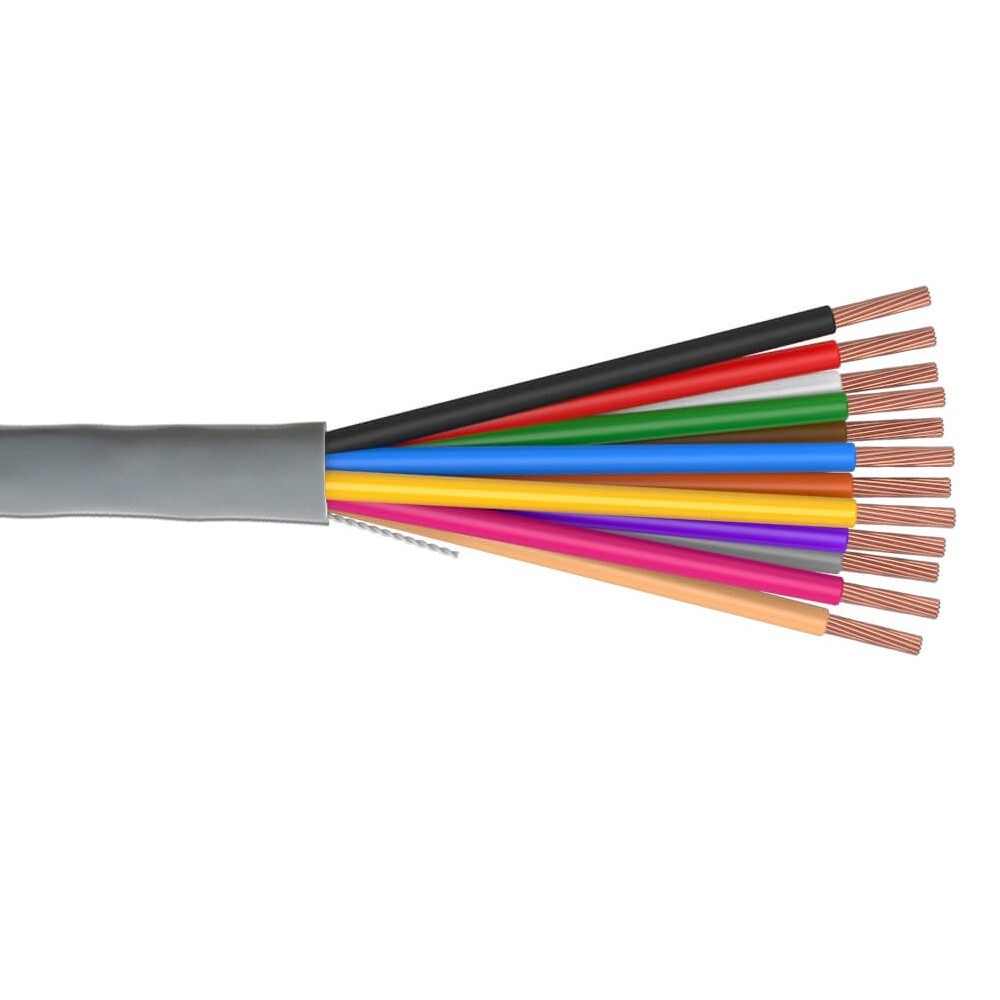 1000′ 22 AWG 12 Conductor Unshielded Riser Security Alarm Cable Gray Jacket 300V