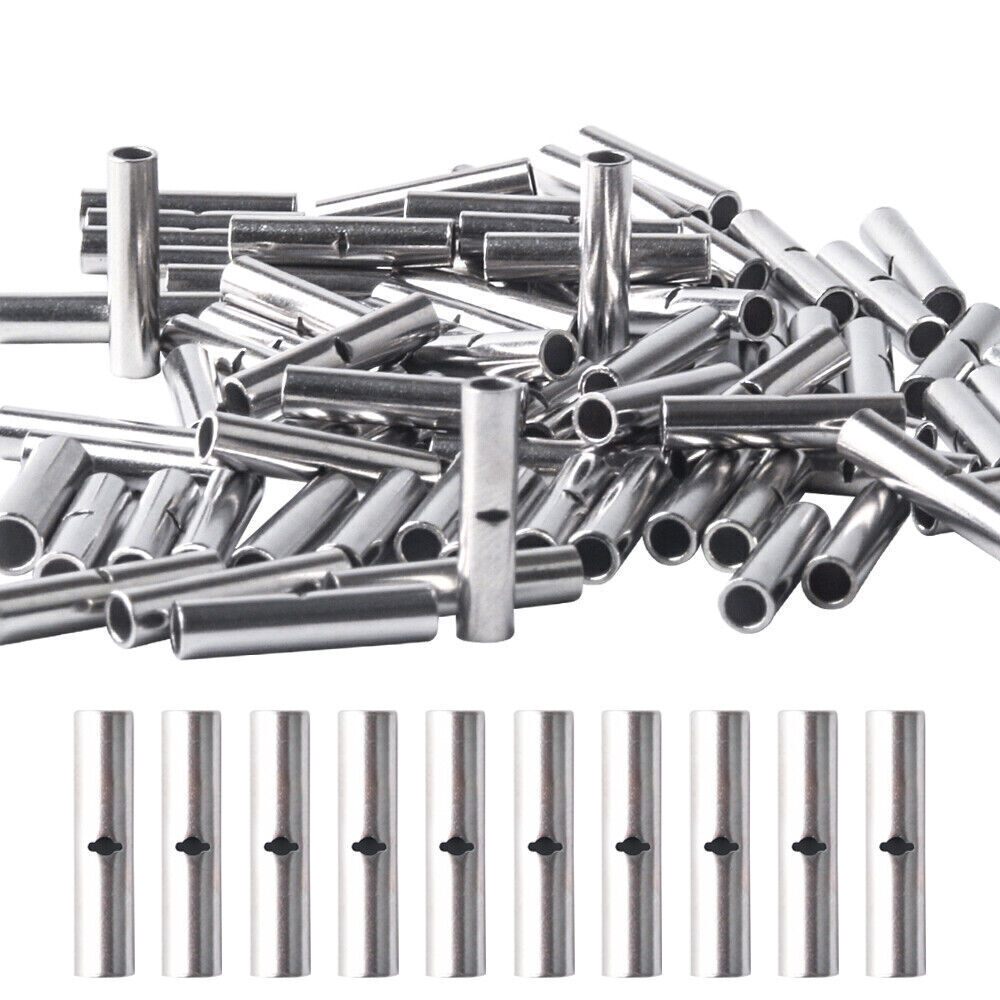 20-200PCS Butt Connectors Wire Ferrule Cable Crimp Splice Terminal Non-Insulated