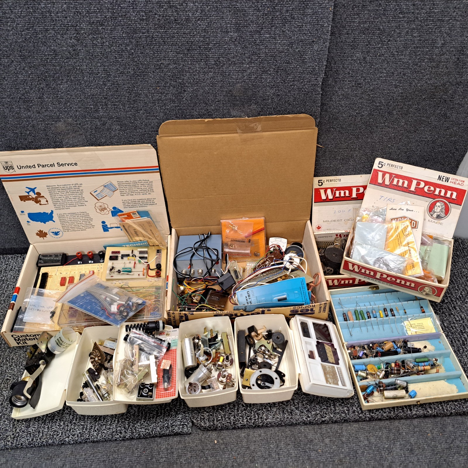 Electrictronic, Rheostats, Switches, Proto Board, Transistors Large Mixed Lot