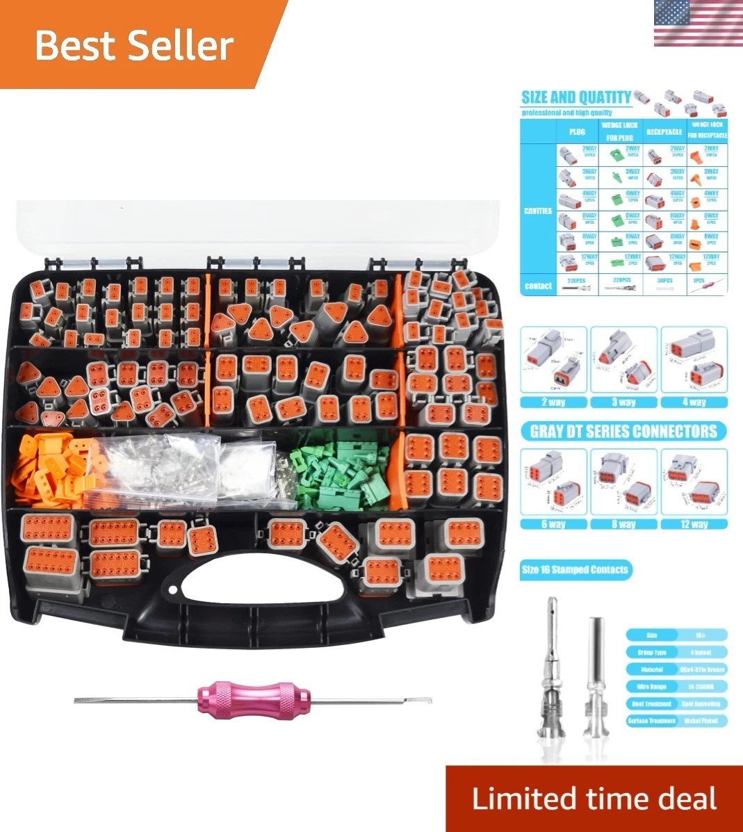 Comprehensive 685 PCS Connector Set with Removal Tool & Stamped Contacts