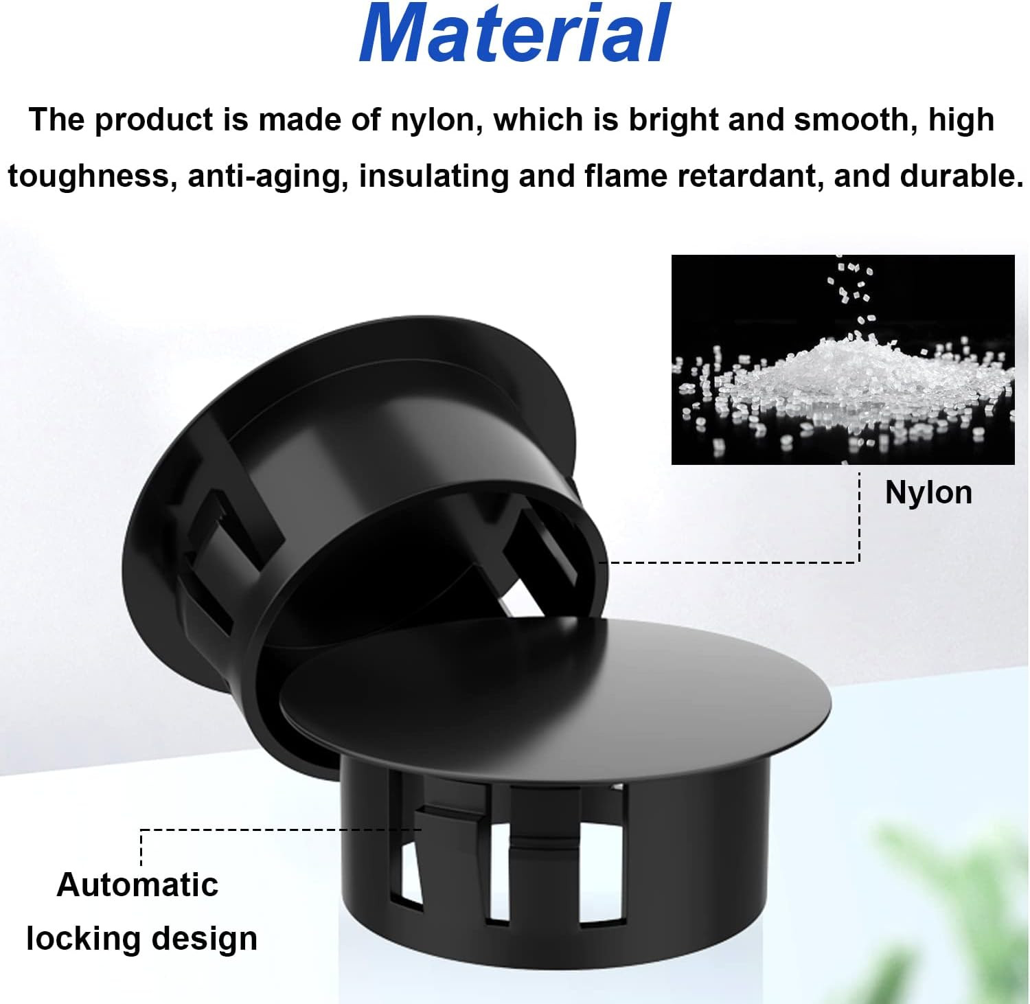 200Pcs 8 Sizes Nylon Plastic Hole Plugs Black 1/4″ 5/16″ 3/8″ 1/2″ 5/8″ 3/4″ 7/8