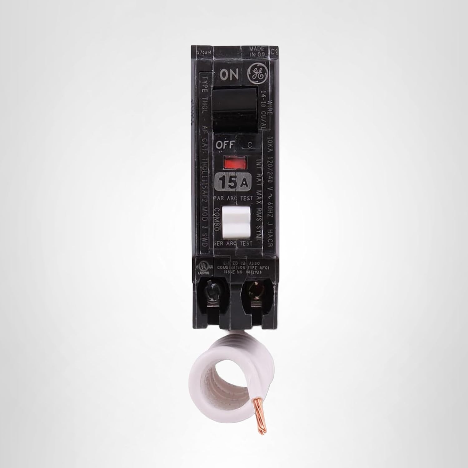 THQL1115AFP2 15A Single Pole AFCI Circuit Breaker 120/240V 10kAIC Plug-in 1 Inch