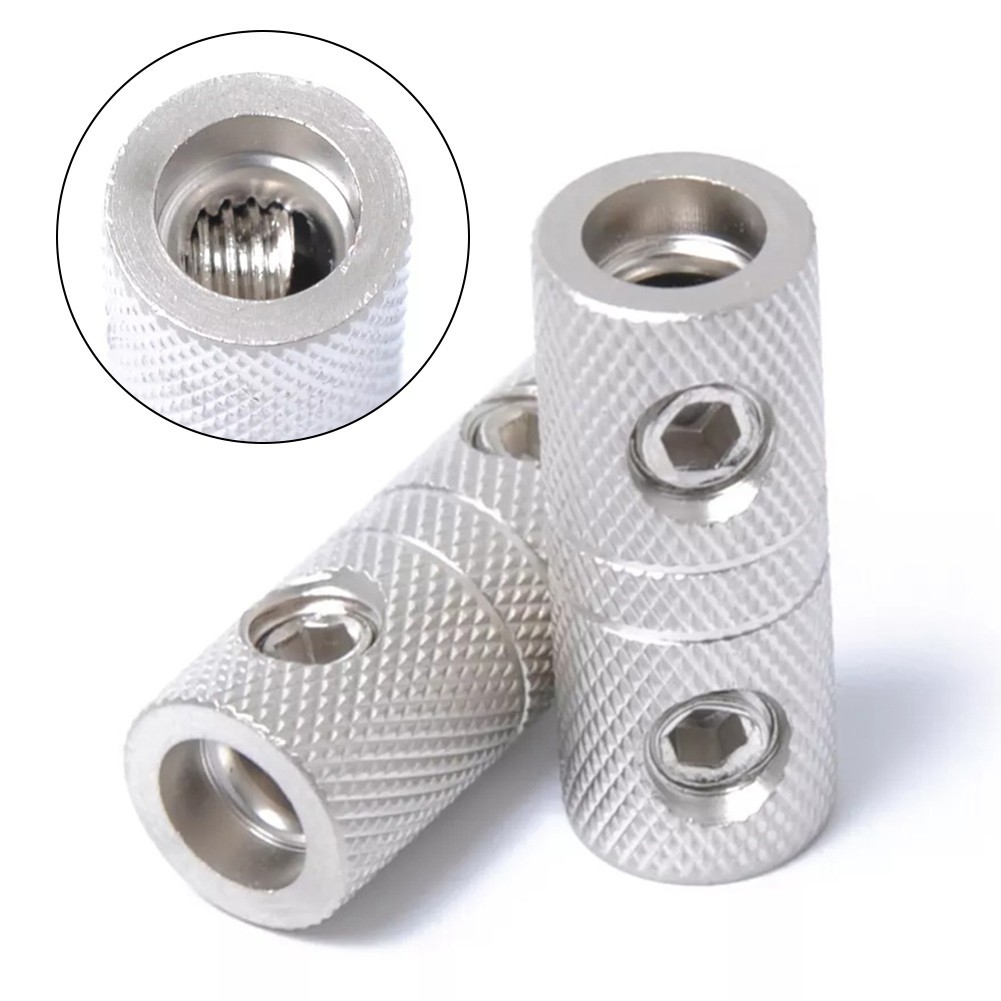 2PCS 8 Gauge Wire Couplers Audio Car Brass Terminal Butt Connectors 8GA Sliver