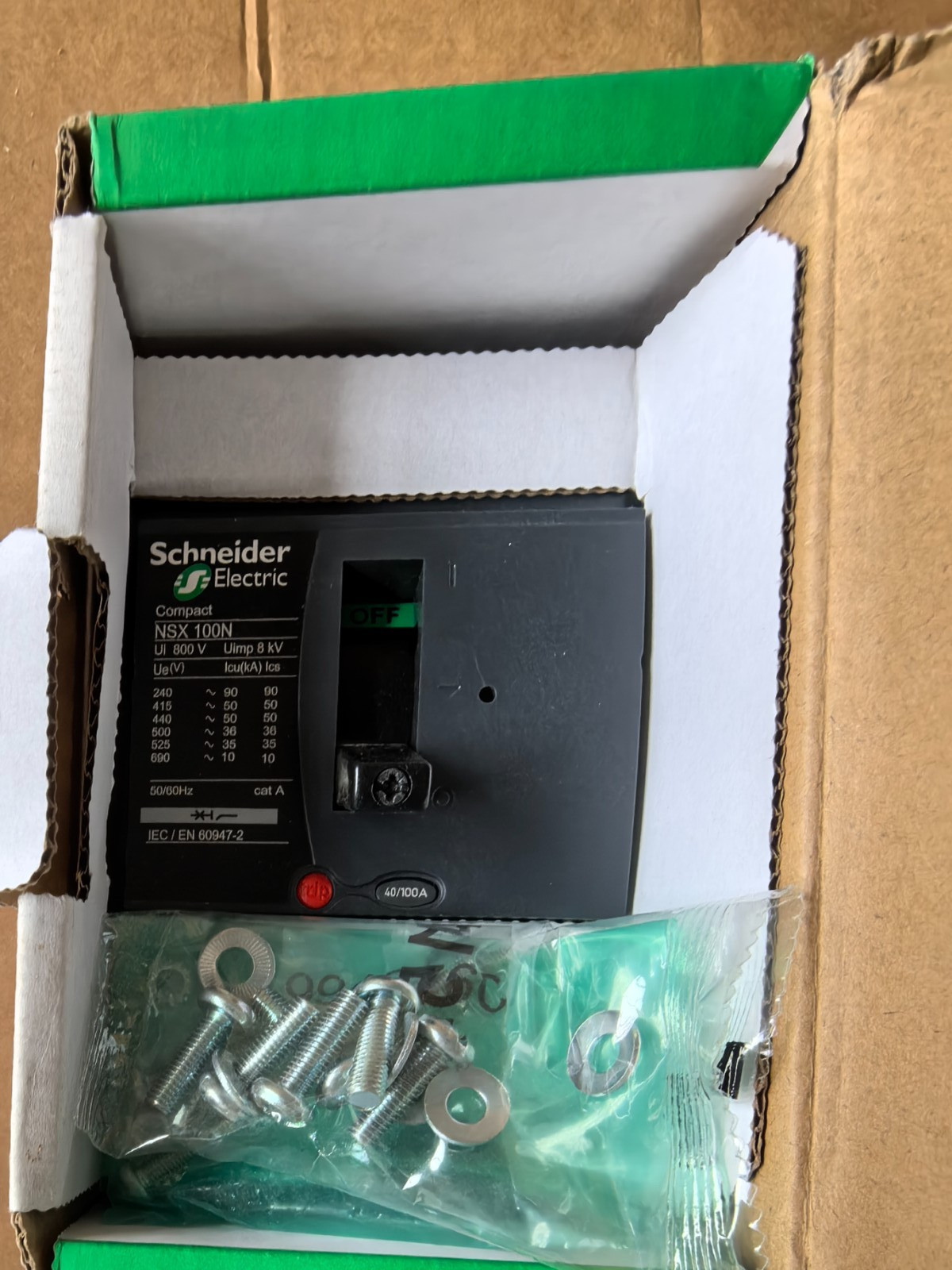 LV429795 Brand New Schneider MCCB Compact NSX100N Micrologic 2.2 100A 3P3D F
