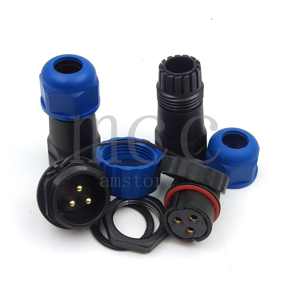 SP20 IP68 Waterproof 3 pin Docking Plug and Socket Inline Connector Aviation