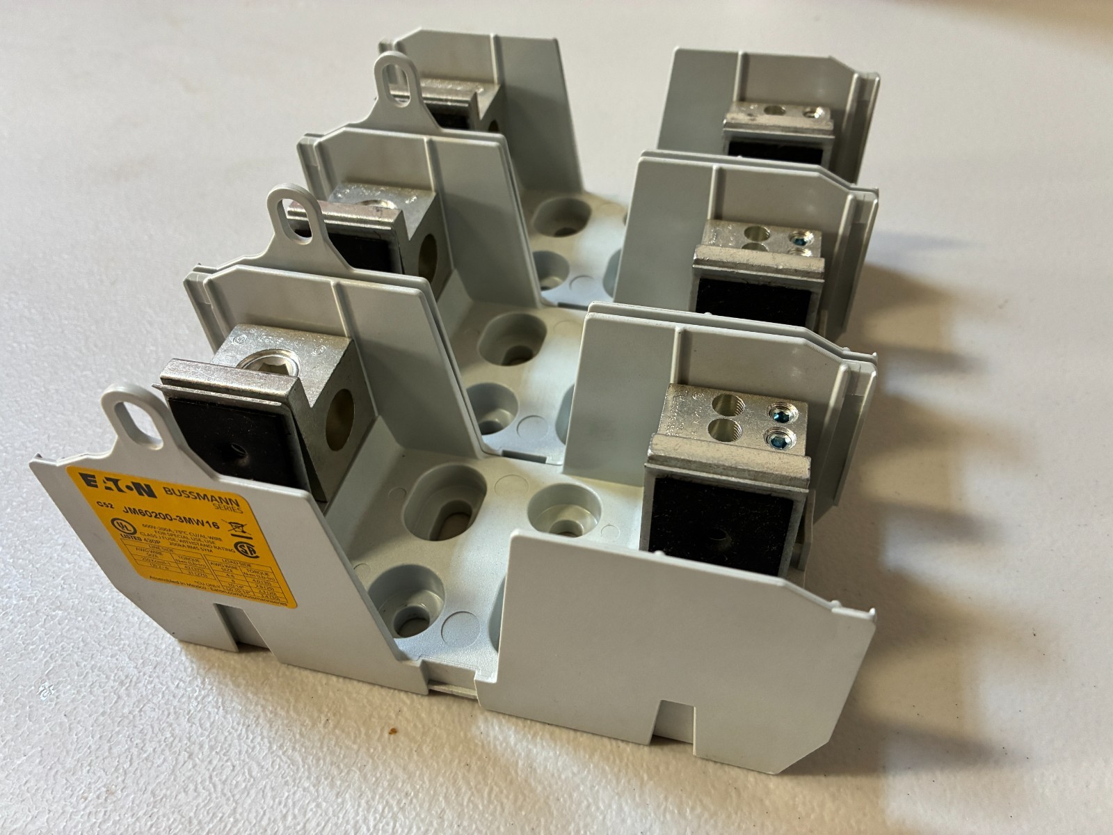 NEW Eaton JM60200-3MW16 Class J 200A 600V Fuse Block Assembly
