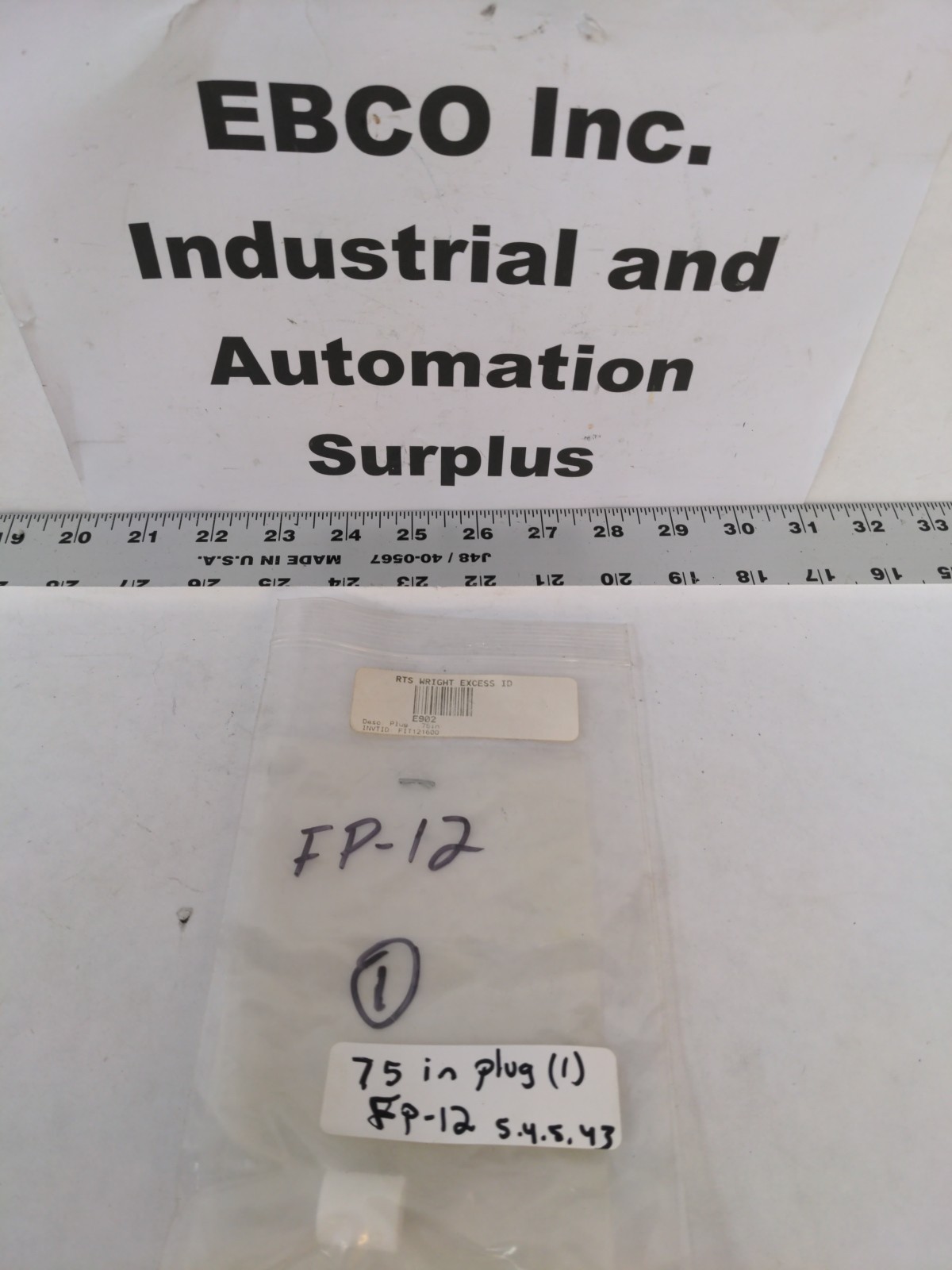 FP-12 .75 IN. PLUG, WHITE