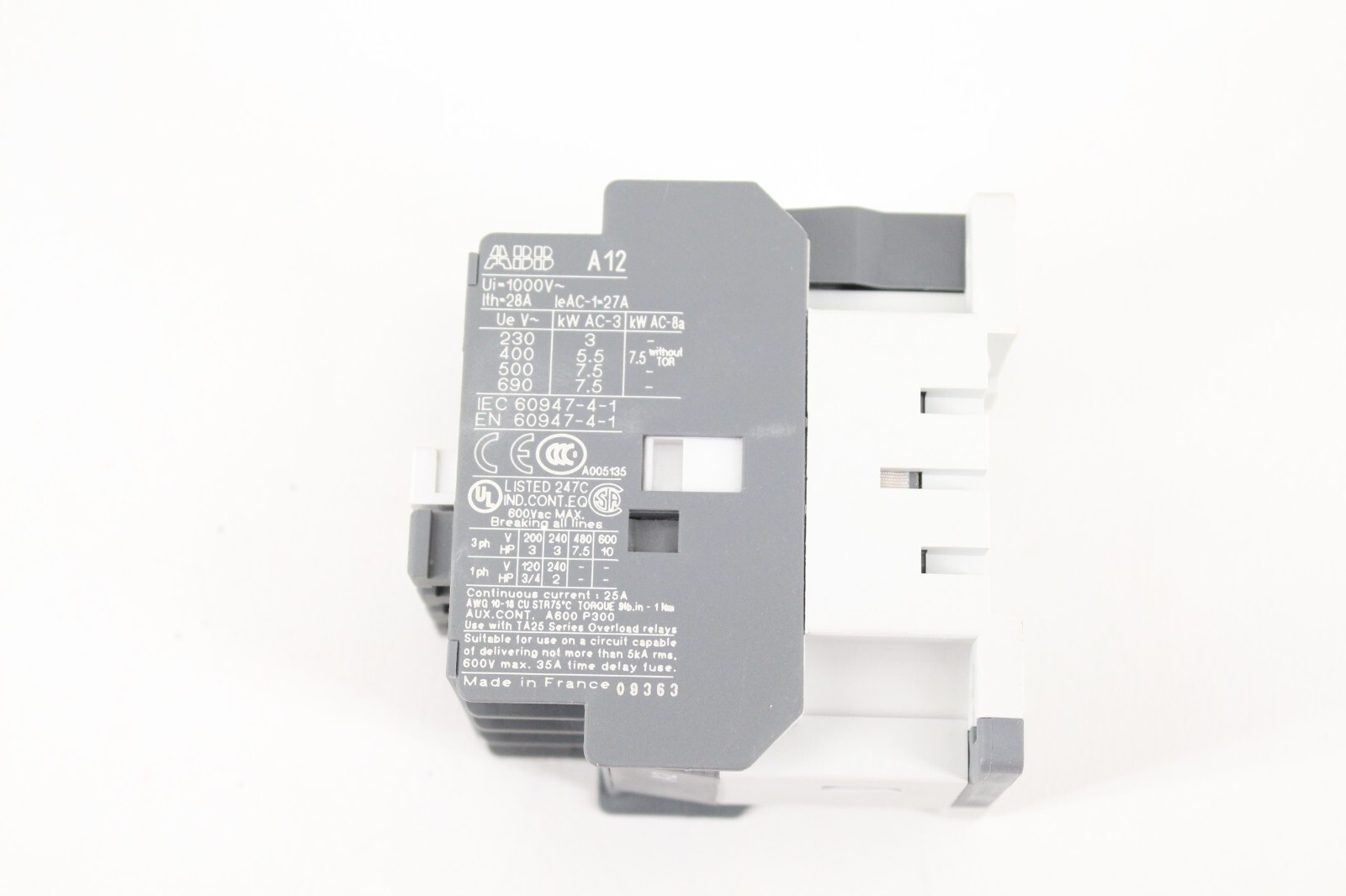 ABB A12-30-10 AC contactor NEW 220VAC with RC5-1/133 Surge protector