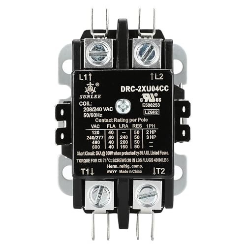 Heavy Duty 2 Pole 40A HVAC Contactor – 208/240V, UL Listed, A2L Compliant, AC Un