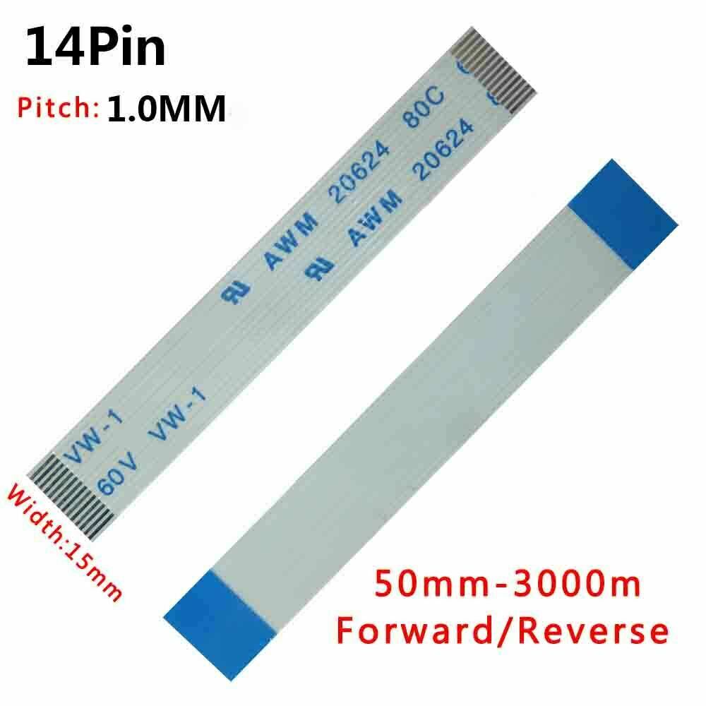 Pitch 1.0mm 14-Pin 14P FFC/FPC Flexible Flat Cable 80C 60V VW-1 Width 15mm