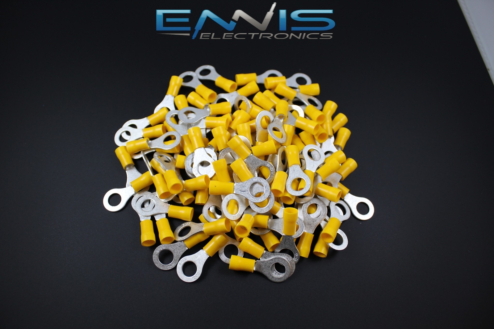10-12 GAUGE VINYL RING 5/16 YELLOW 200 PK CRIMP TERMINAL CONNECTOR AWG WIRE AUTO