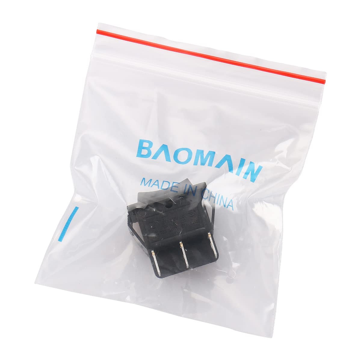 BAOMAIN DPDT Momentary Rocker Switch (ON)-Off-(ON),6-Pin 3 Position Black