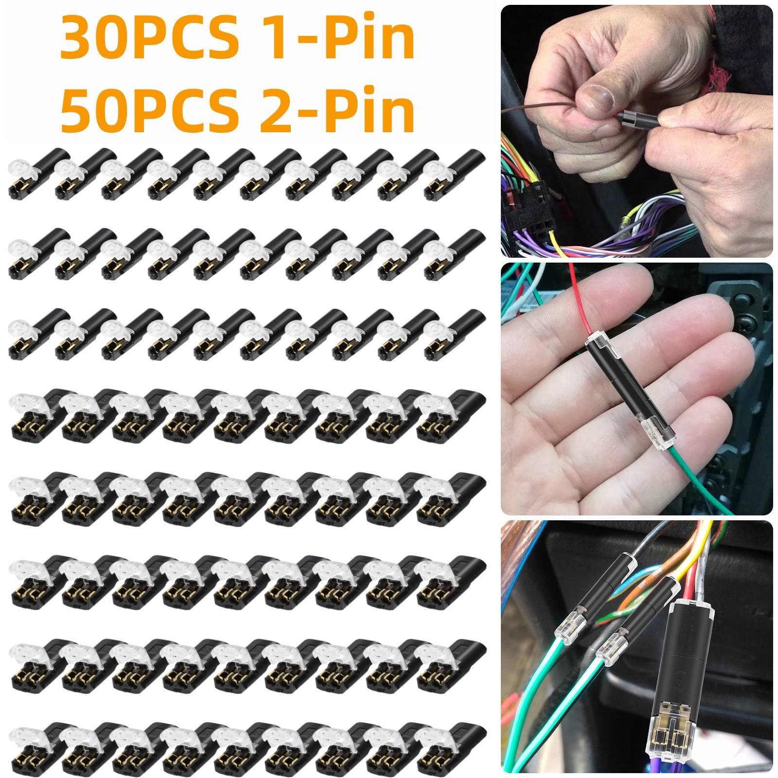 80 PCS Terminal Blocks Plug-In Quick Wire Connectors, Reusable Clamp For Cables