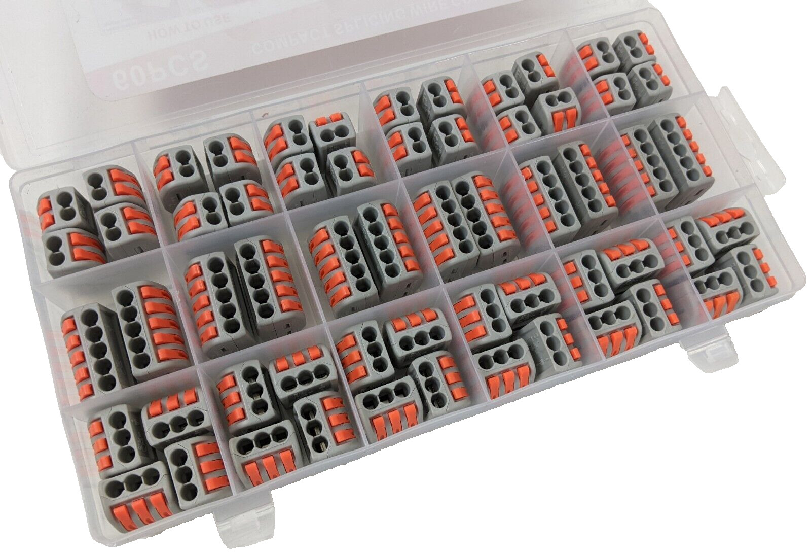 60pcs Angir X003934CUF 2/3/5 Port Terminal Block Lever Splicing Connectors Kit