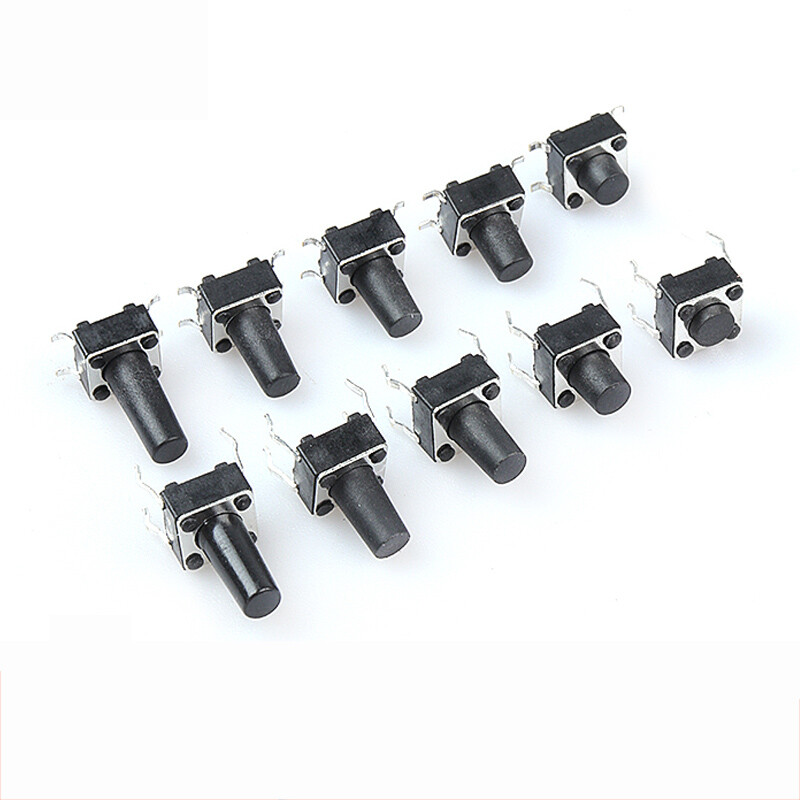 6x6x4.3 – 15mm Tactile Push Button SPST Miniature/Small/Micro PCB Switch 4 Pin
