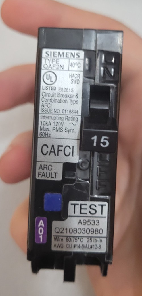 New Siemens QA115AFCN Circuit Breaker AFCI 1 pole 15 amp 1-Pole 120/240V