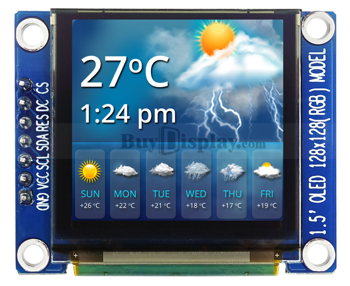 Full Color 1.5 inch Arduino,Raspberry Pi OLED Display Module 128×128 w/SSD1351