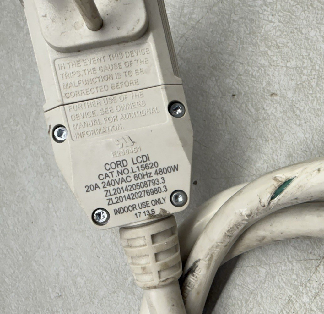 Electrical Power Cord 20A Plug 20AMP 20 AMP 20 A Window AC Extension Supply 57″