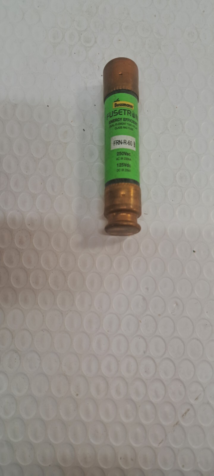 60AMP Bussmann Fusetron FRN-R-60 Type D Time Delay Dual Element Cartridge Fuse