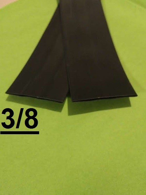 3/8 ” inch 9.5mm BLACK 2:1 heat shrink tubing polyolefin (1 FOOT)