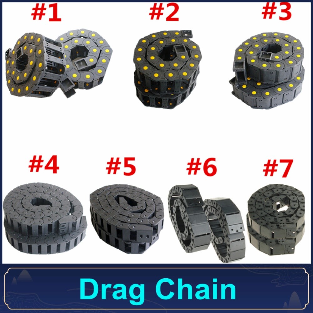 2PCS Nylon Drag Chain Cable Management Wire Carrier R28/38/55 Für 1M 2M CNC