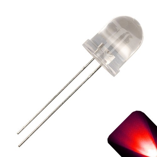 100 x LED 10mm Red Ultra Bright Water Clear Round Top LEDs Light Lamp RC Car Mod