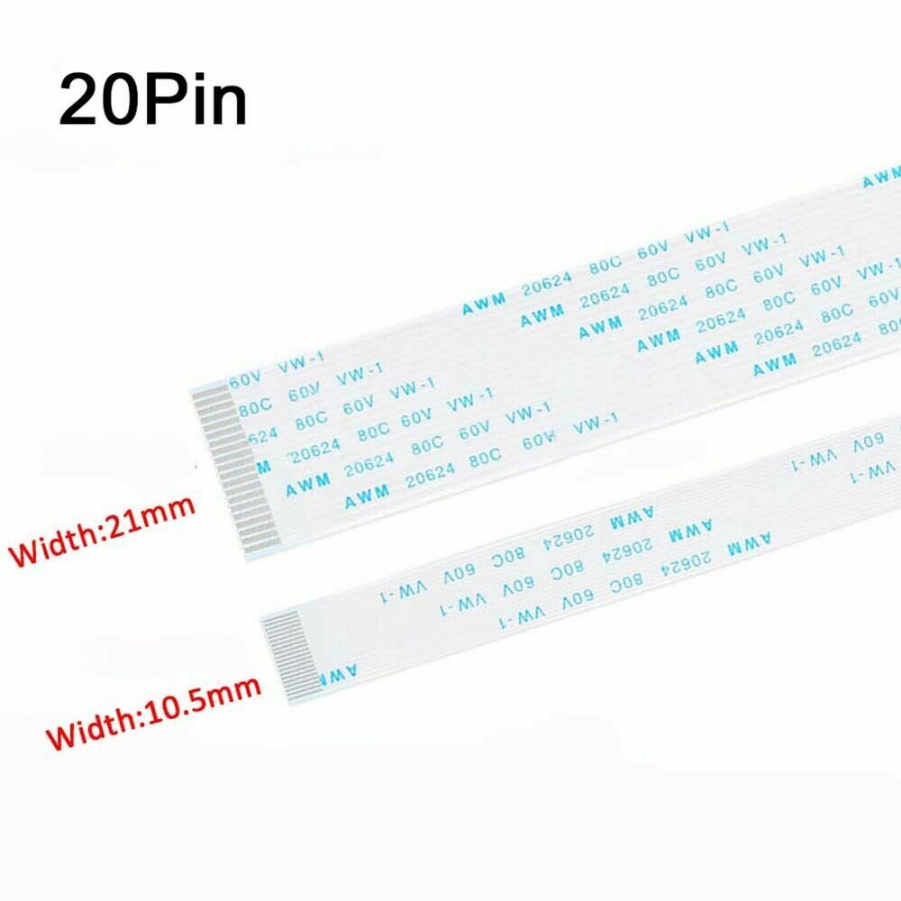 20Pin FFC Flexible Flat Cable Ribbon 0.5 / 1.0mm Pitch AWM 20624 Length 6 – 40CM