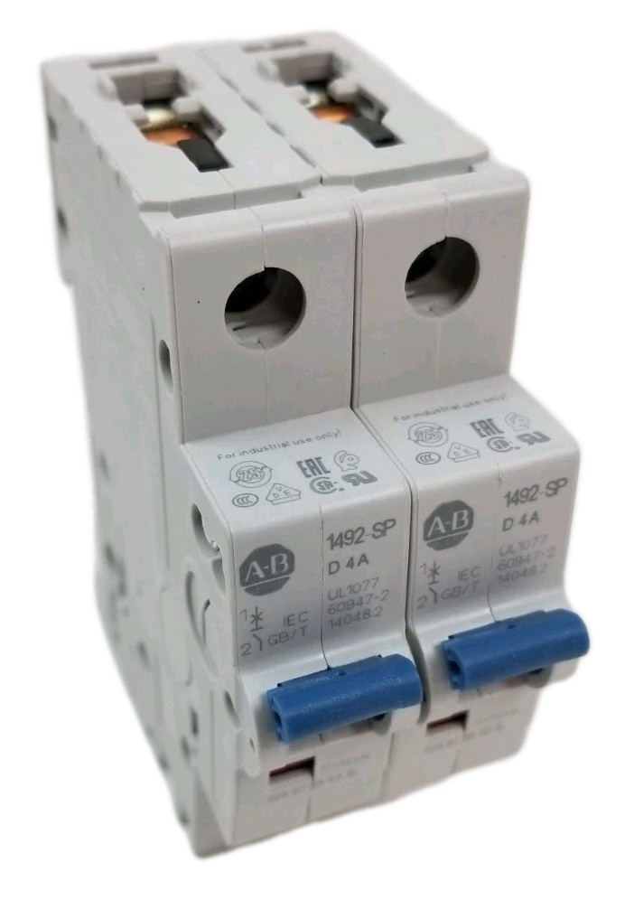2 Allen-Bradley 1492-SPM1D040 Supplementary Protector 1-Pole 4A Trip Curve D NEW