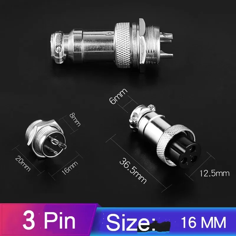 5set GX16 2-9P Male Female 16mm Circular Aviation Socket Plug Wire Connector