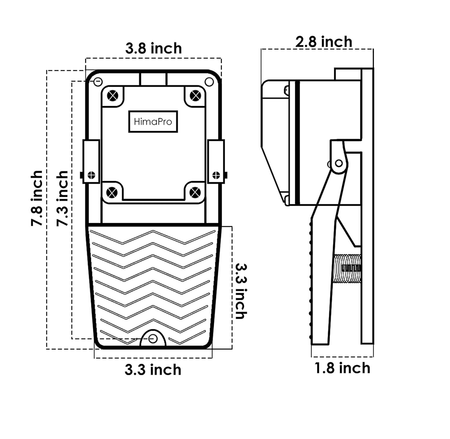 Plug-In Foot Pedal Switch with 14AWG Wire, Ideal for Variable Speed Equipment