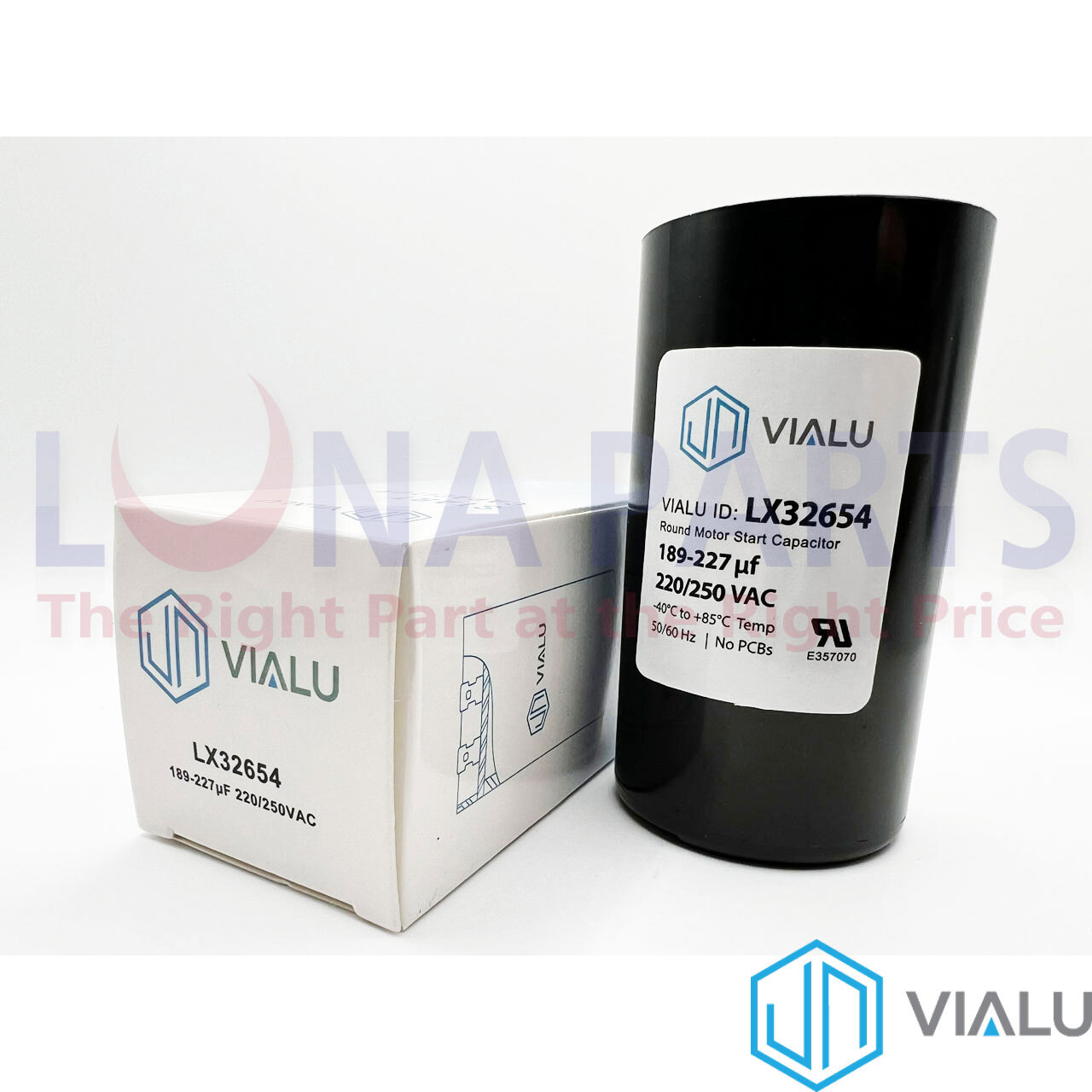 VIALU – 189-227 uf/MFD 220-250 VAC volts Round Start Capacitor 50/60 Hz