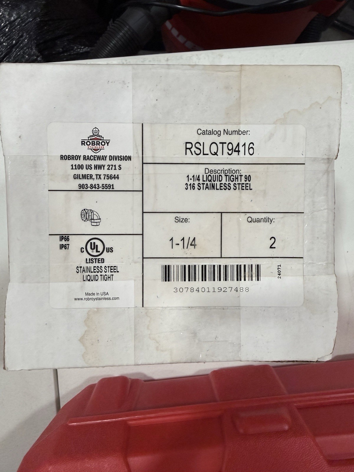 ROBROY RSLQT9416 1-1/4 LIQUID TIGHT 90 316 Stainless Steel