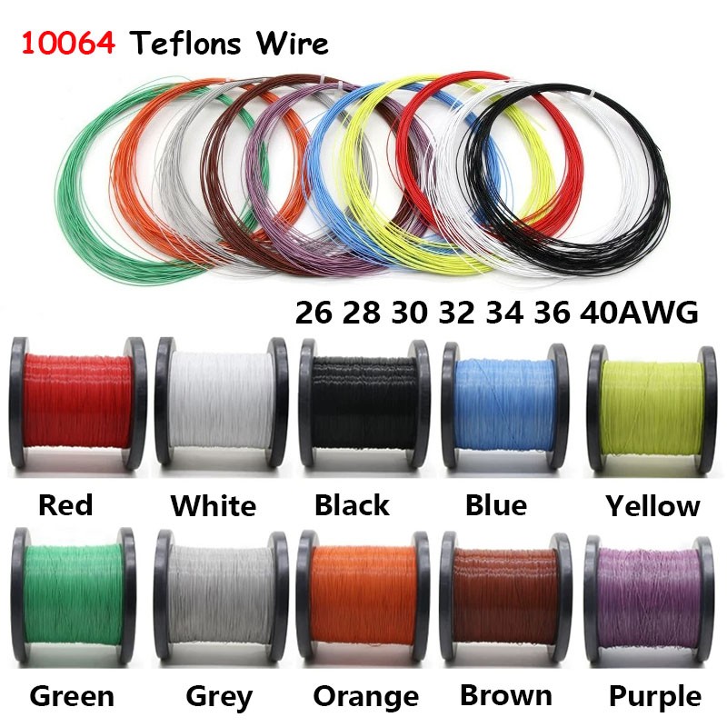 5-50M 10064 PTFE Cable Wire 26 28 30 32 34 36 40AWG Flexible Tinned Copper Cable