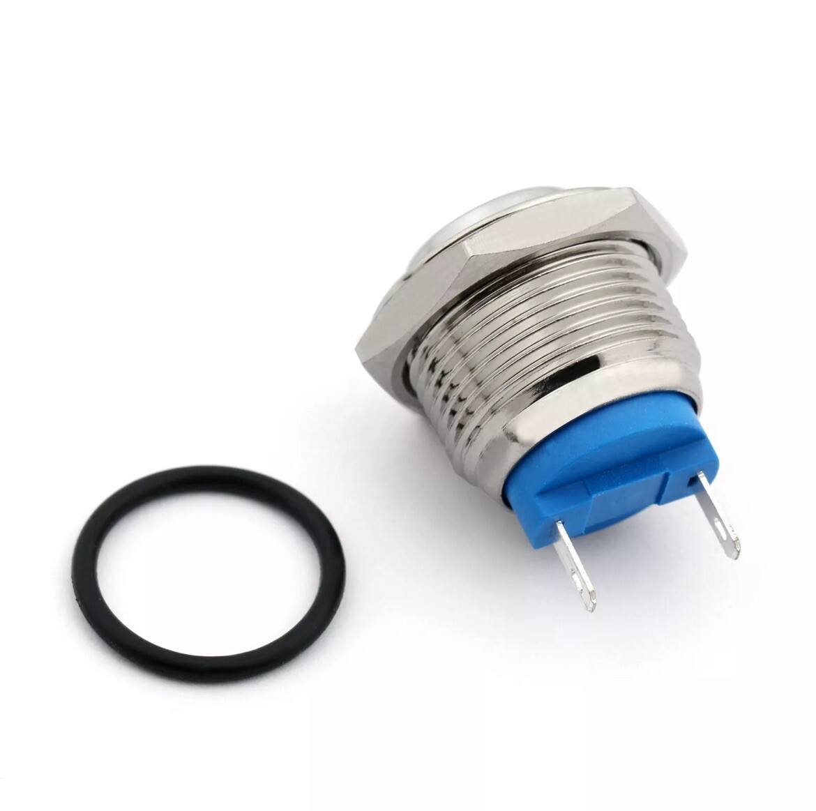 1 New 16mm 2 Pin Normally Closed Momentary NC Metal Push Button Switch 36V/2A