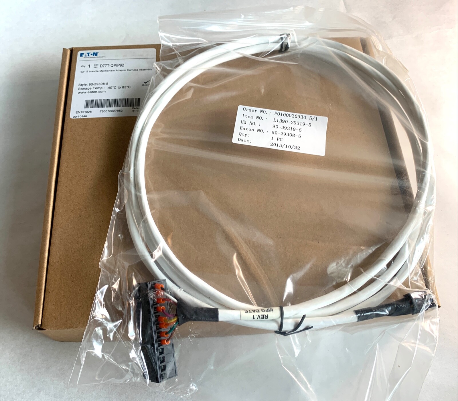EATON 92″ IT Handle Mechanism Adapter Wire Harness Assembly – D77T-QPIP92 – NEW